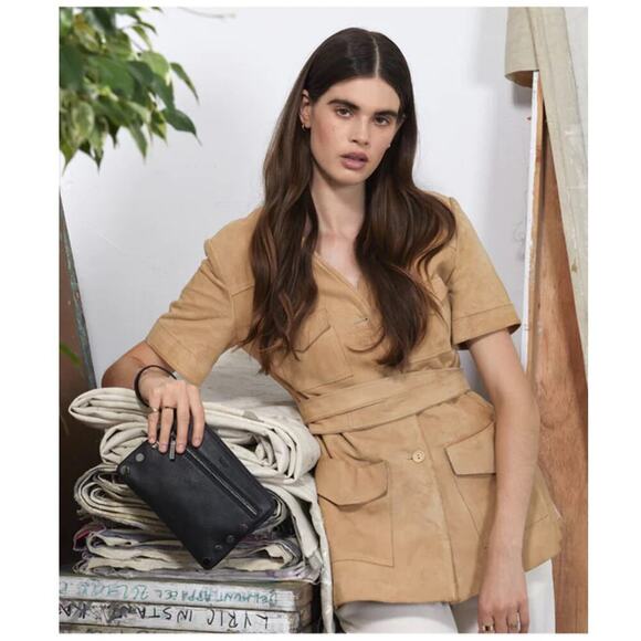 Hammitt Nash Small 2 Crossbody Wristlet Painted Rattle Snake Black Leather Bag - Picture 12 of 12